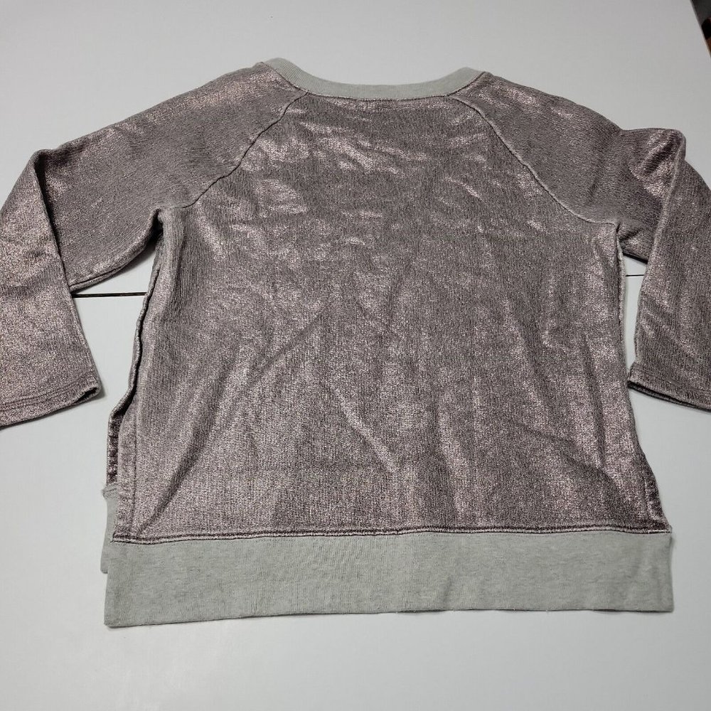 CrewCuts Sweater Girl 12 Grey Crew Neck 100 Cotton Sweatshirt High Low Split Hem - Picture 11 of 12